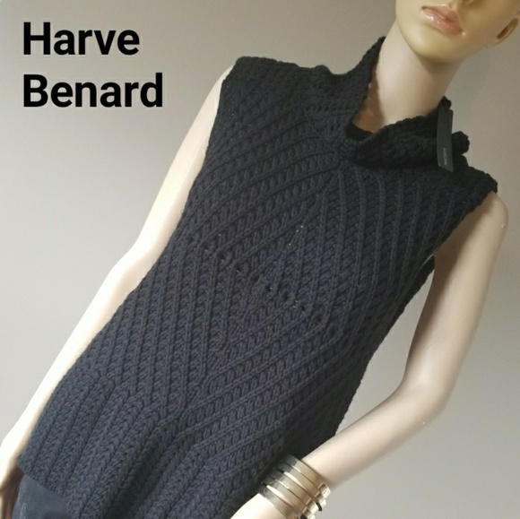 Harve Bernard Tops - NWT. Harve Benard Blk Knit/Sleeveless/Cowl Neck!